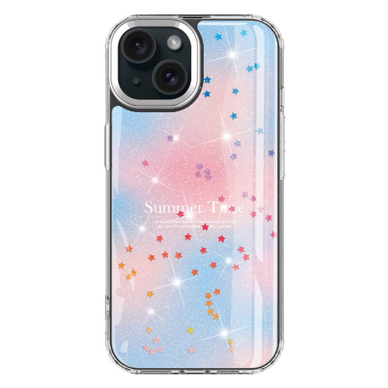 Apple iPhone 14 Case Glitter Patterned Shiny Zore Task Cover - 5