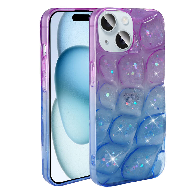 Apple iPhone 14 Case Glittery 3D Patterned Zore Hacar Cover - 8