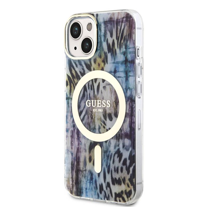 Apple iPhone 14 Case GUESS Magsafe Charging Capable Leopard Pattern Cover - 2