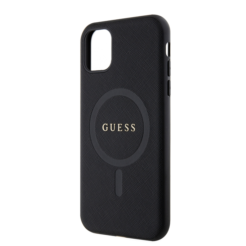 Apple iPhone 14 Case Guess Original Licensed Magsafe Charging Feature Text Logo Saffiano Classic Cover - 7