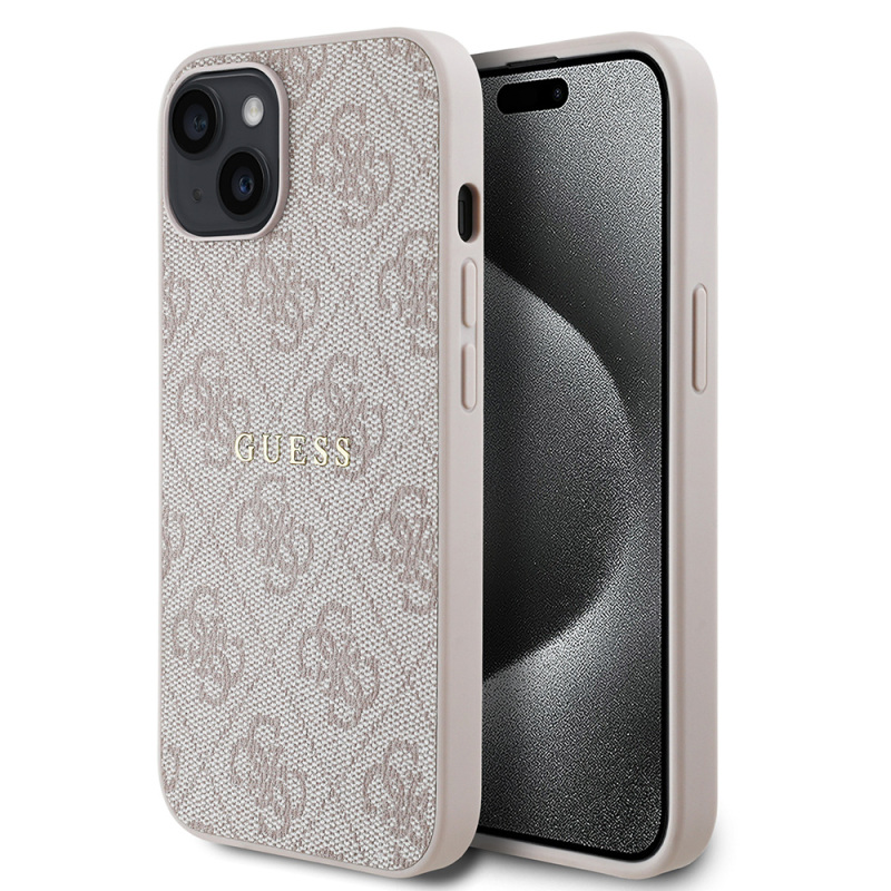 Apple iPhone 14 Case Guess Original Licensed Magsafe Charging Featured 4G Pattern Text Logo Cover - 1