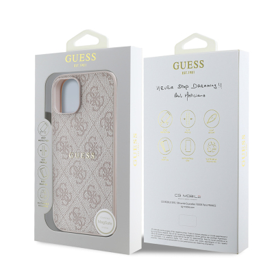 Apple iPhone 14 Case Guess Original Licensed Magsafe Charging Featured 4G Pattern Text Logo Cover - 11