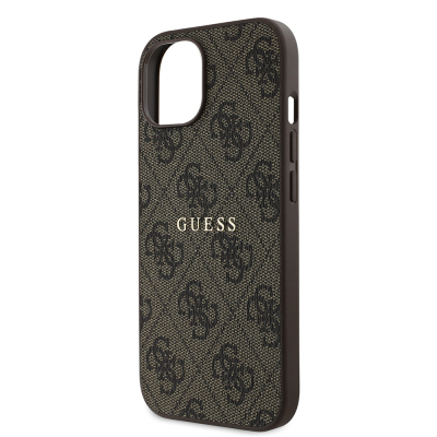 Apple iPhone 14 Case Guess Original Licensed Magsafe Charging Featured 4G Pattern Text Logo Cover - 16