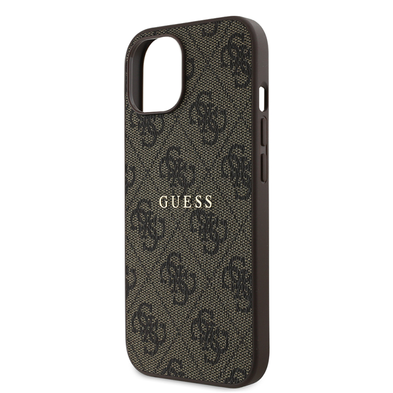Apple iPhone 14 Case Guess Original Licensed Magsafe Charging Featured 4G Pattern Text Logo Cover - 16