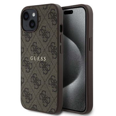 Apple iPhone 14 Case Guess Original Licensed Magsafe Charging Featured 4G Pattern Text Logo Cover - 3