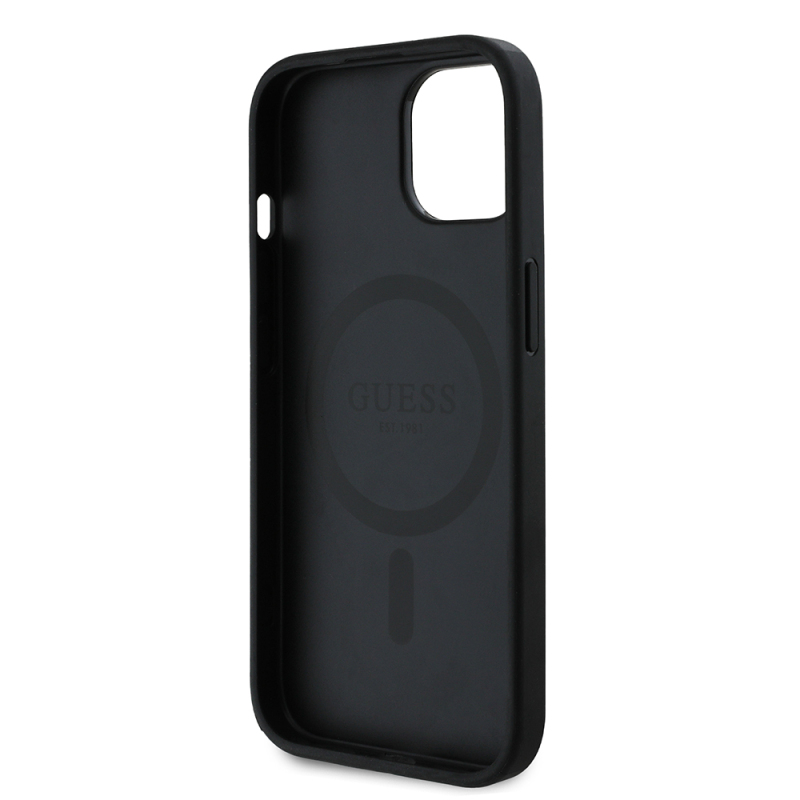 Apple iPhone 14 Case Guess Original Licensed Magsafe Charging Featured 4G Pattern Text Logo Cover - 24