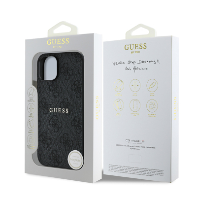 Apple iPhone 14 Case Guess Original Licensed Magsafe Charging Featured 4G Pattern Text Logo Cover - 25
