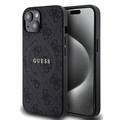 Apple iPhone 14 Case Guess Original Licensed Magsafe Charging Featured 4G Patterned Text Logo Cover - 1