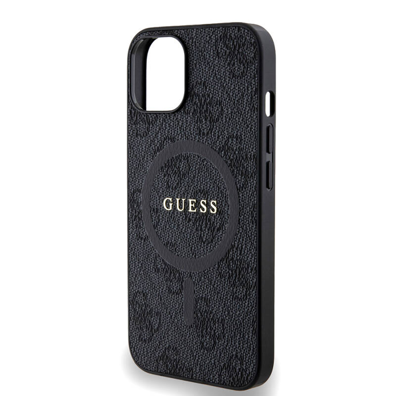 Apple iPhone 14 Case Guess Original Licensed Magsafe Charging Featured 4G Patterned Text Logo Cover - 5