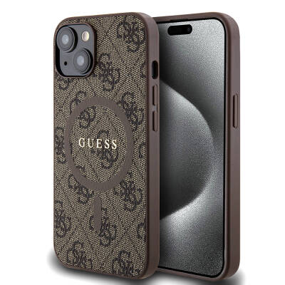 Apple iPhone 14 Case Guess Original Licensed Magsafe Charging Featured 4G Patterned Text Logo Cover - 8