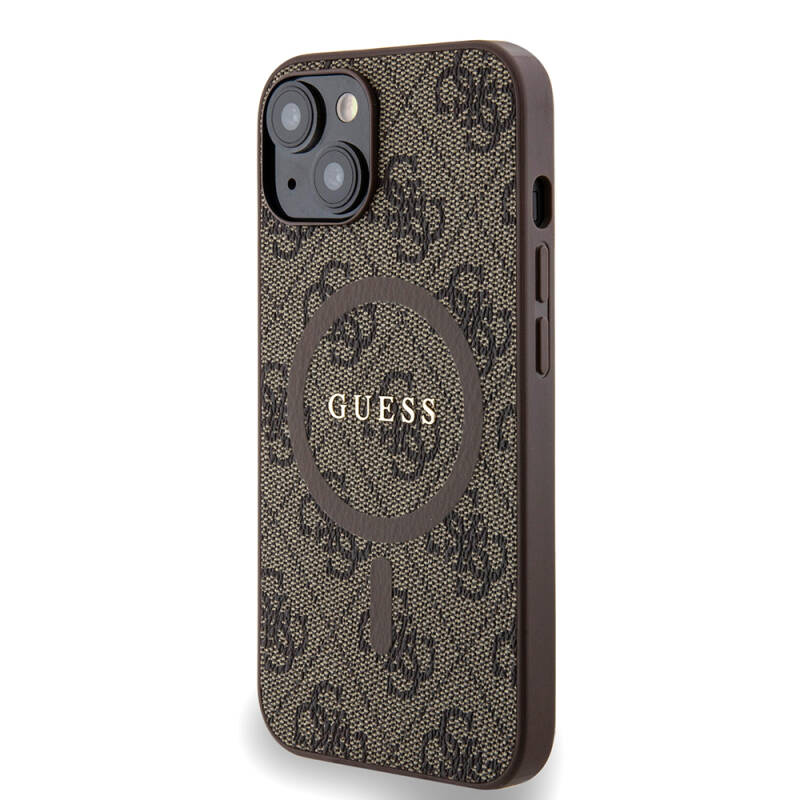 Apple iPhone 14 Case Guess Original Licensed Magsafe Charging Featured 4G Patterned Text Logo Cover - 9
