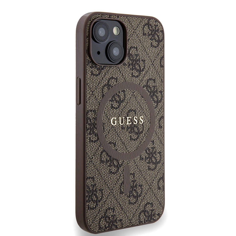Apple iPhone 14 Case Guess Original Licensed Magsafe Charging Featured 4G Patterned Text Logo Cover - 10