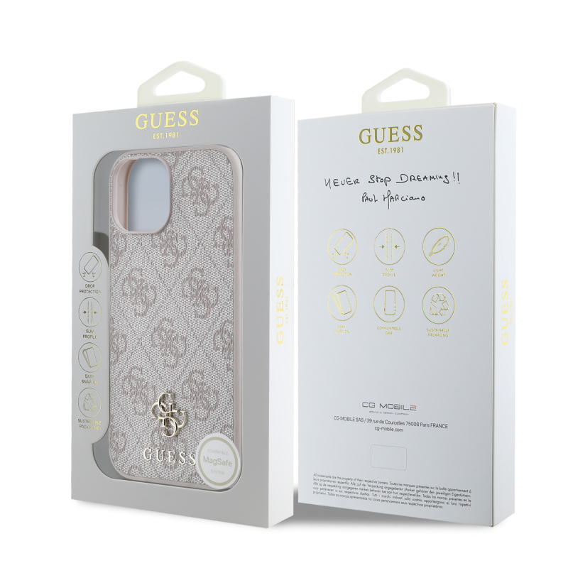 Apple iPhone 14 Case Guess Original Licensed Magsafe Charging Featured Small 4G Classic Cover - 25