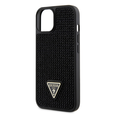 Apple iPhone 14 Case Guess Original Licensed Stone Back Surface Triangle Logo Cover - 31