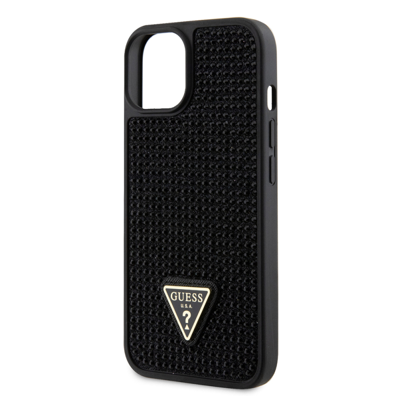 Apple iPhone 14 Case Guess Original Licensed Stone Back Surface Triangle Logo Cover - 31