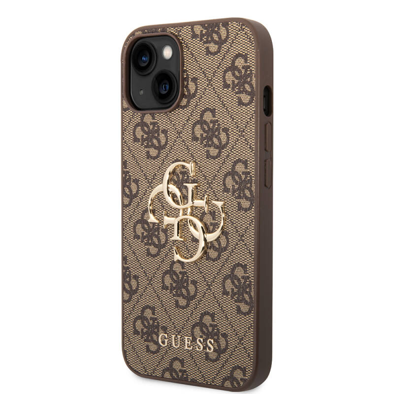 Apple iPhone 14 Case Guess PU Leather Cover with Large Metal Logo Design - 2