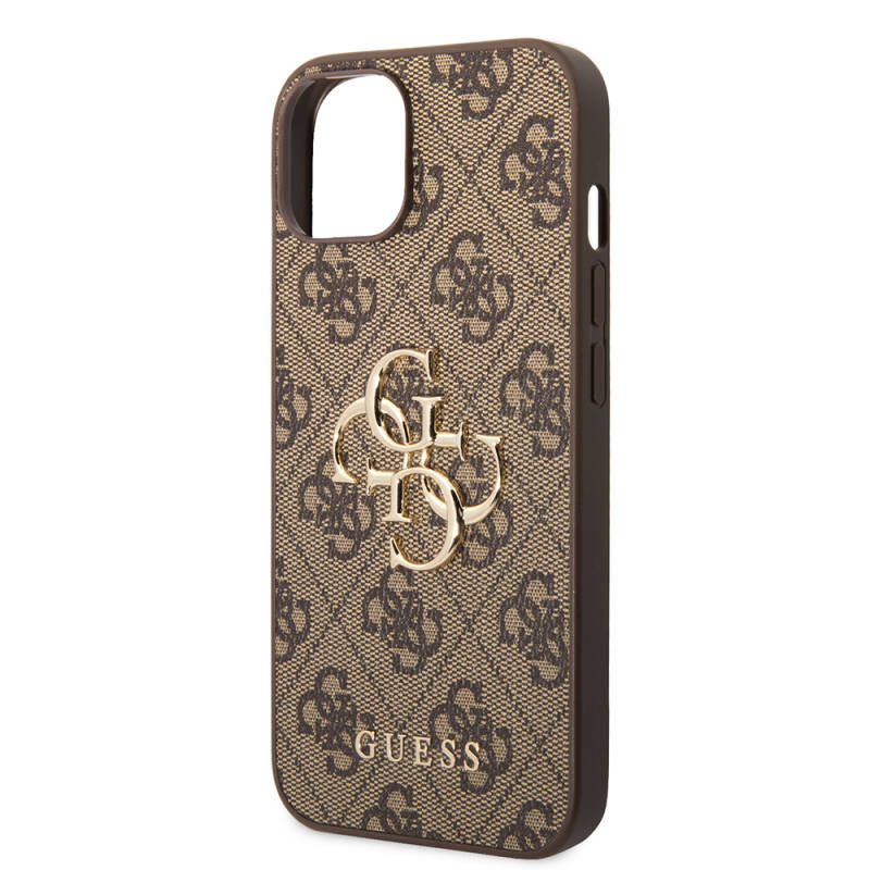 Apple iPhone 14 Case Guess PU Leather Cover with Large Metal Logo Design - 5