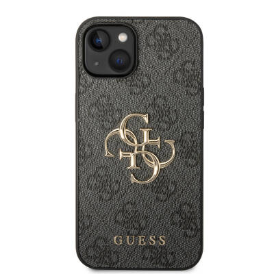 Apple iPhone 14 Case Guess PU Leather Cover with Large Metal Logo Design - 16
