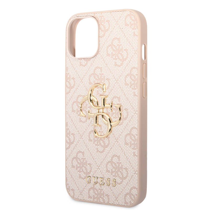 Apple iPhone 14 Case Guess PU Leather Cover with Large Metal Logo Design - 21