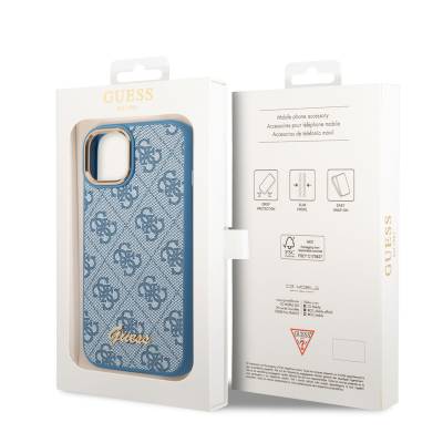 Apple iPhone 14 Case GUESS PU Leather Metal Logo Design Cover - 7