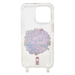 Apple iPhone 14 Case Kajsa Missy And Match Transparent Patterned Rope Strap Cover - 2