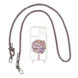 Apple iPhone 14 Case Kajsa Missy And Match Transparent Patterned Rope Strap Cover - 12