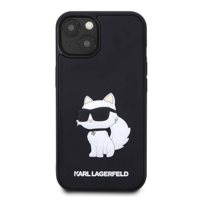 Apple iPhone 14 Case Karl Lagerfeld 3D Rubber Choupette Design Cover - 3