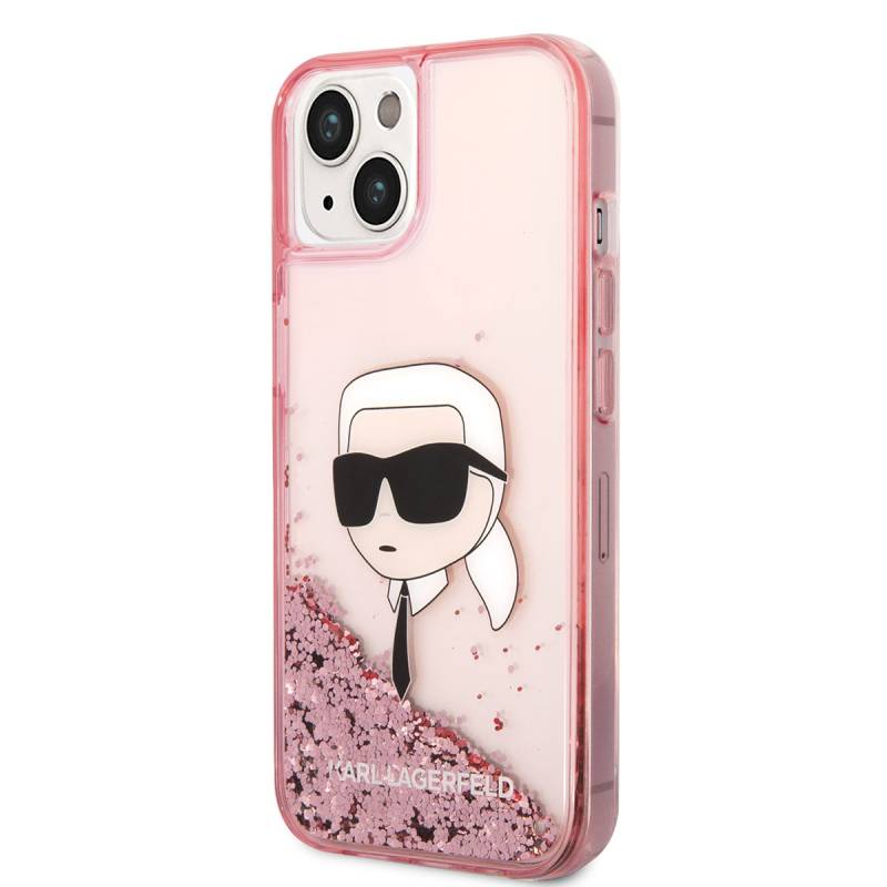 Apple iPhone 14 Case Karl Lagerfeld Liquid Glitter Karl Head Design Cover - 2