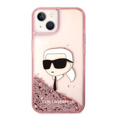 Apple iPhone 14 Case Karl Lagerfeld Liquid Glitter Karl Head Design Cover - 4