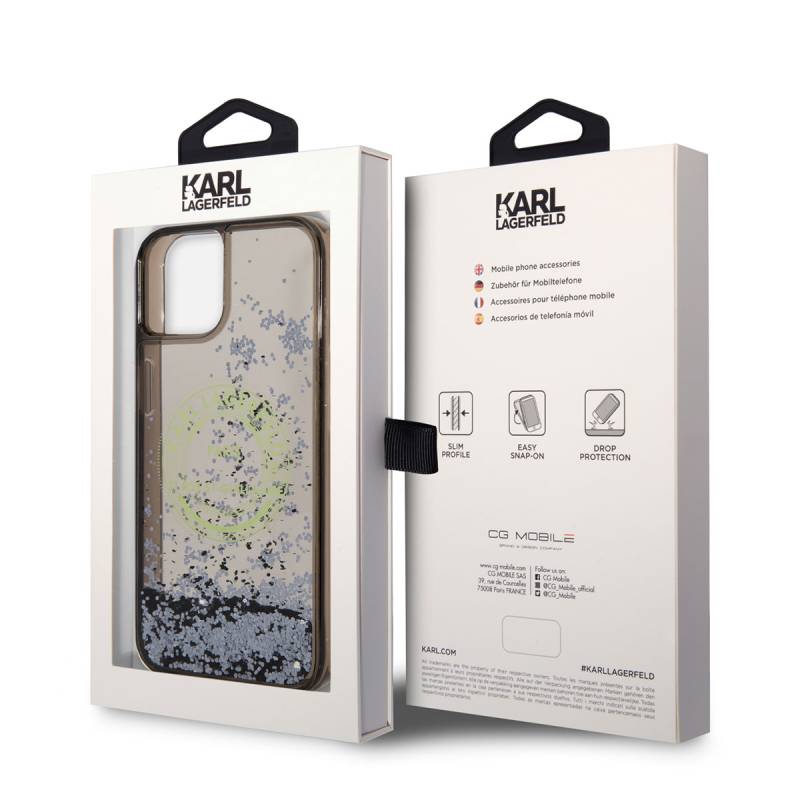 Apple iPhone 14 Case Karl Lagerfeld Liquid Glitter RSG Design Cover - 3