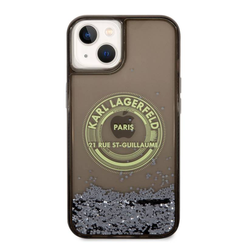 Apple iPhone 14 Case Karl Lagerfeld Liquid Glitter RSG Design Cover - 5