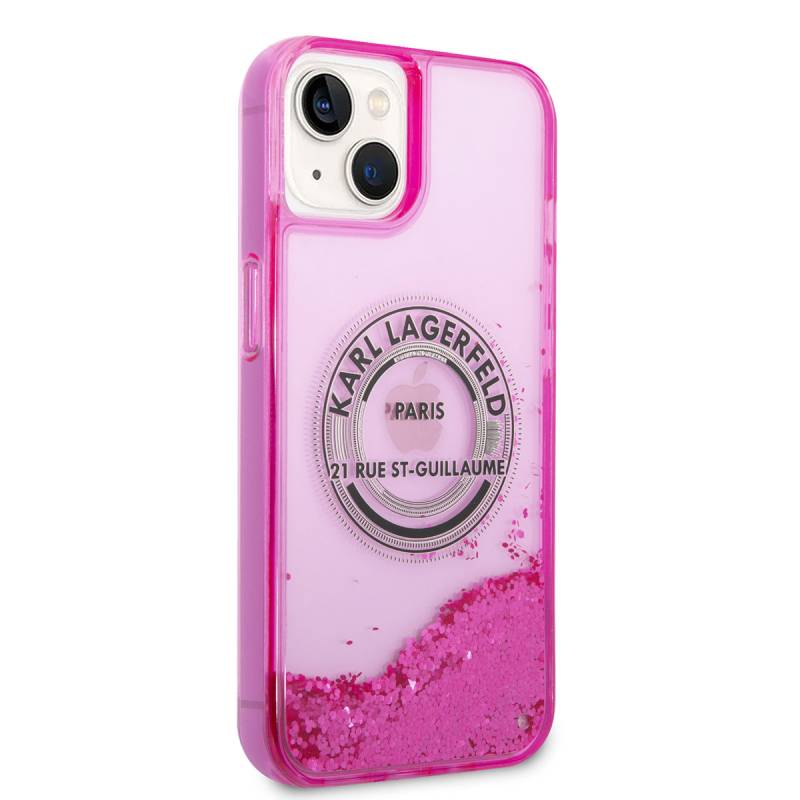 Apple iPhone 14 Case Karl Lagerfeld Liquid Glitter RSG Design Cover - 9