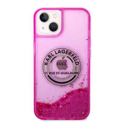 Apple iPhone 14 Case Karl Lagerfeld Liquid Glitter RSG Design Cover - 11