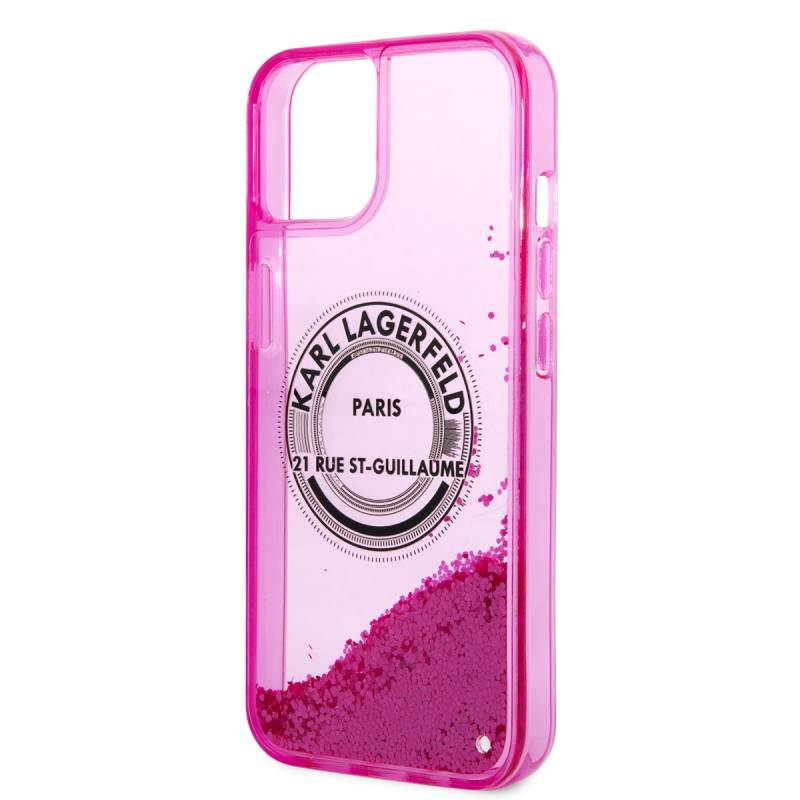 Apple iPhone 14 Case Karl Lagerfeld Liquid Glitter RSG Design Cover - 13