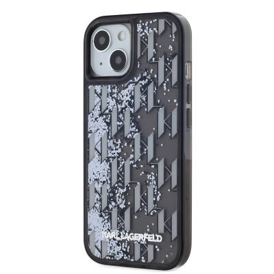 Apple iPhone 14 Case Karl Lagerfeld Original Licensed Glitter KL Written Monogram Gradient Cover - 3