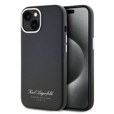 Apple iPhone 14 Case Karl Lagerfeld Original Licensed KL Written Hotel Cover - 1