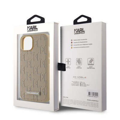 Apple iPhone 14 Case Karl Lagerfeld Original Licensed Magsafe Charging Featured KL Written Hot Stamp Cover - 17