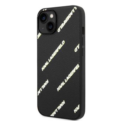 Apple iPhone 14 Case Karl Lagerfeld PU Faux Leather Logo Design Cover - 4