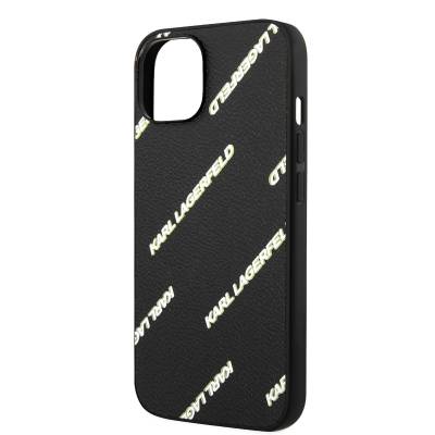 Apple iPhone 14 Case Karl Lagerfeld PU Faux Leather Logo Design Cover - 7