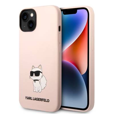 Apple iPhone 14 Case Karl Lagerfeld Silicone Choupette Design Cover - 1