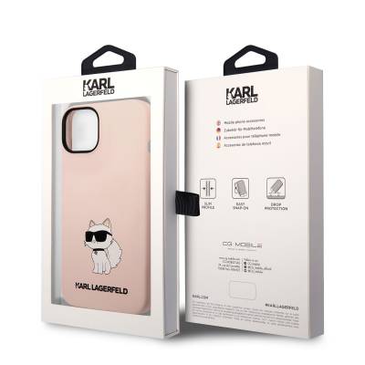 Apple iPhone 14 Case Karl Lagerfeld Silicone Choupette Design Cover - 3