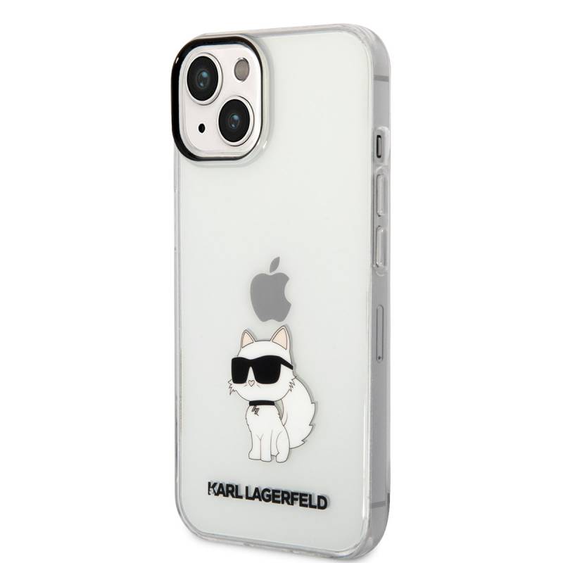 Apple iPhone 14 Case Karl Lagerfeld Transparent Choupette Design Cover - 4