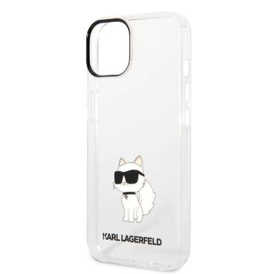 Apple iPhone 14 Case Karl Lagerfeld Transparent Choupette Design Cover - 6