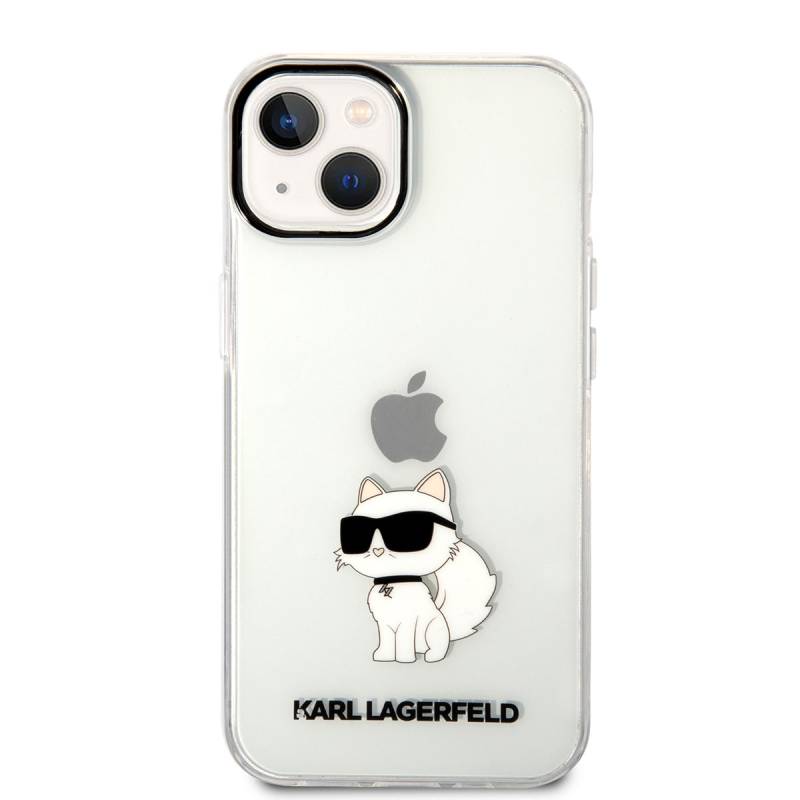 Apple iPhone 14 Case Karl Lagerfeld Transparent Choupette Design Cover - 7