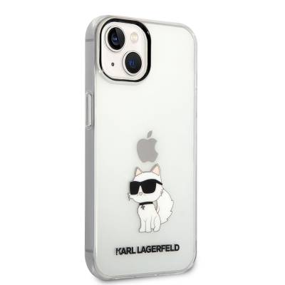 Apple iPhone 14 Case Karl Lagerfeld Transparent Choupette Design Cover - 8