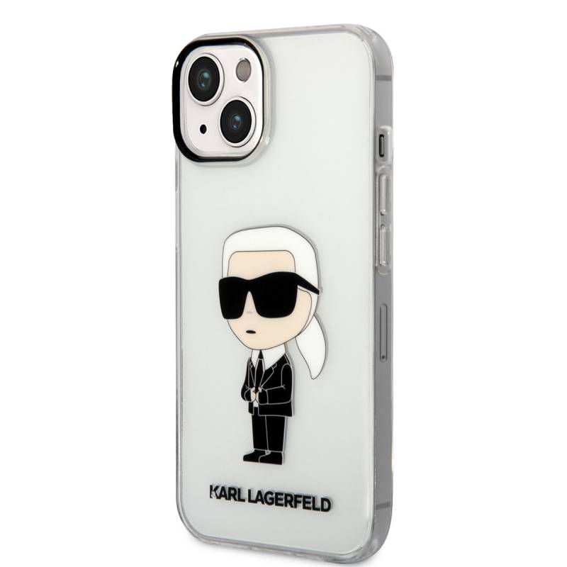 Apple iPhone 14 Case Karl Lagerfeld Transparent Iconic Karl Design Cover - 2