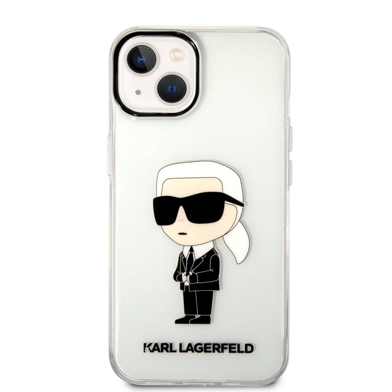 Apple iPhone 14 Case Karl Lagerfeld Transparent Iconic Karl Design Cover - 3