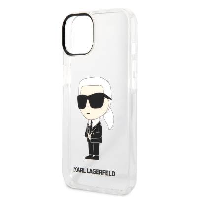 Apple iPhone 14 Case Karl Lagerfeld Transparent Iconic Karl Design Cover - 5