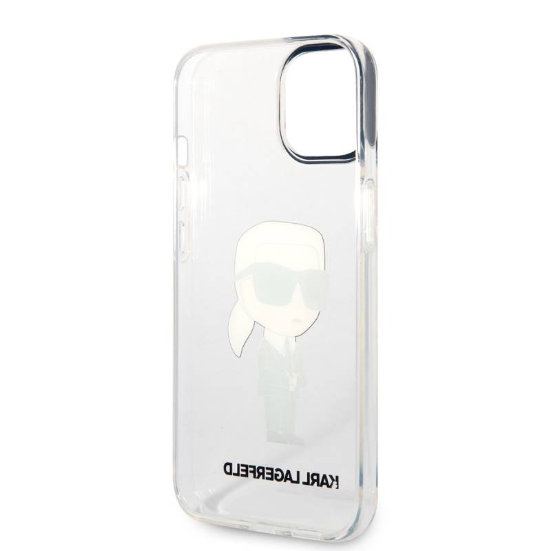 Apple iPhone 14 Case Karl Lagerfeld Transparent Iconic Karl Design Cover - 6