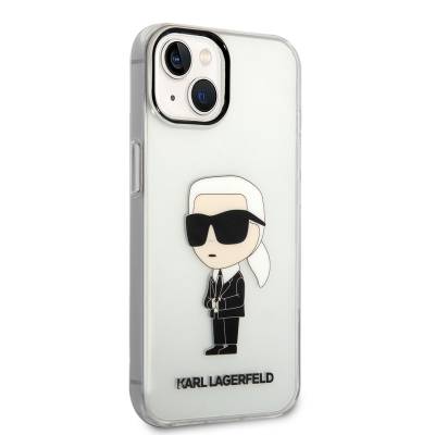 Apple iPhone 14 Case Karl Lagerfeld Transparent Iconic Karl Design Cover - 8